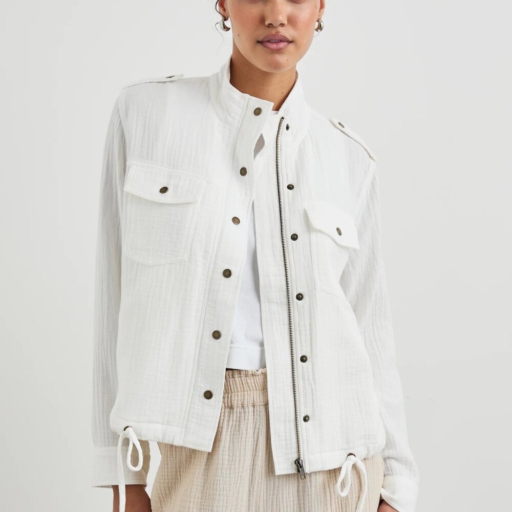 Rails Collins Gauze White Button-Up Jacket XXL